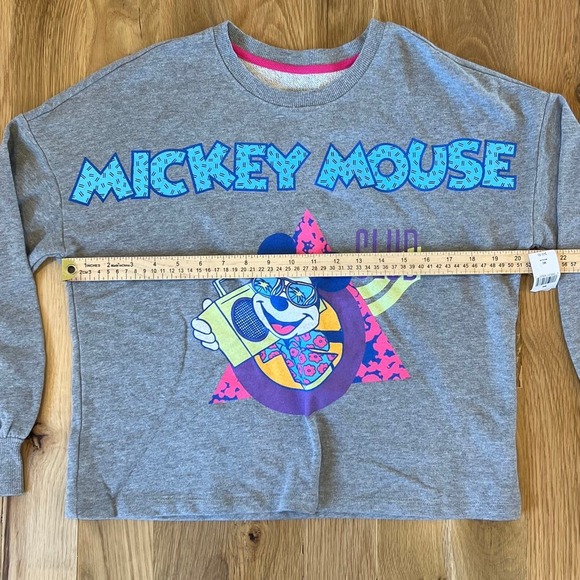 NWT Disney parks Mickey Mouse‎ Club Retro Cropped Sweatshirt SZ M - Picture 3 of 5